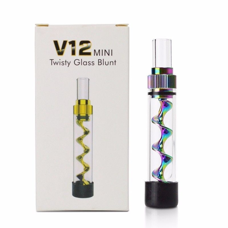 7 Pipe Dry Herb Kit V12 Plus Twisty Glass Blunt Style Glass Pipes